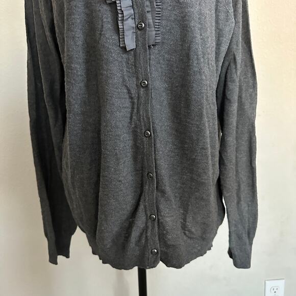 Eddie Bauer Cardiga XXL Button 100% Cotton Outdoors Ruffle Gray Knit Casual NWT - Picture 3 of 9